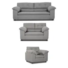 INNOVAMUEBLES - Living 3 cuerpos LIVERPOOL 215x97x85 cm Gris claro