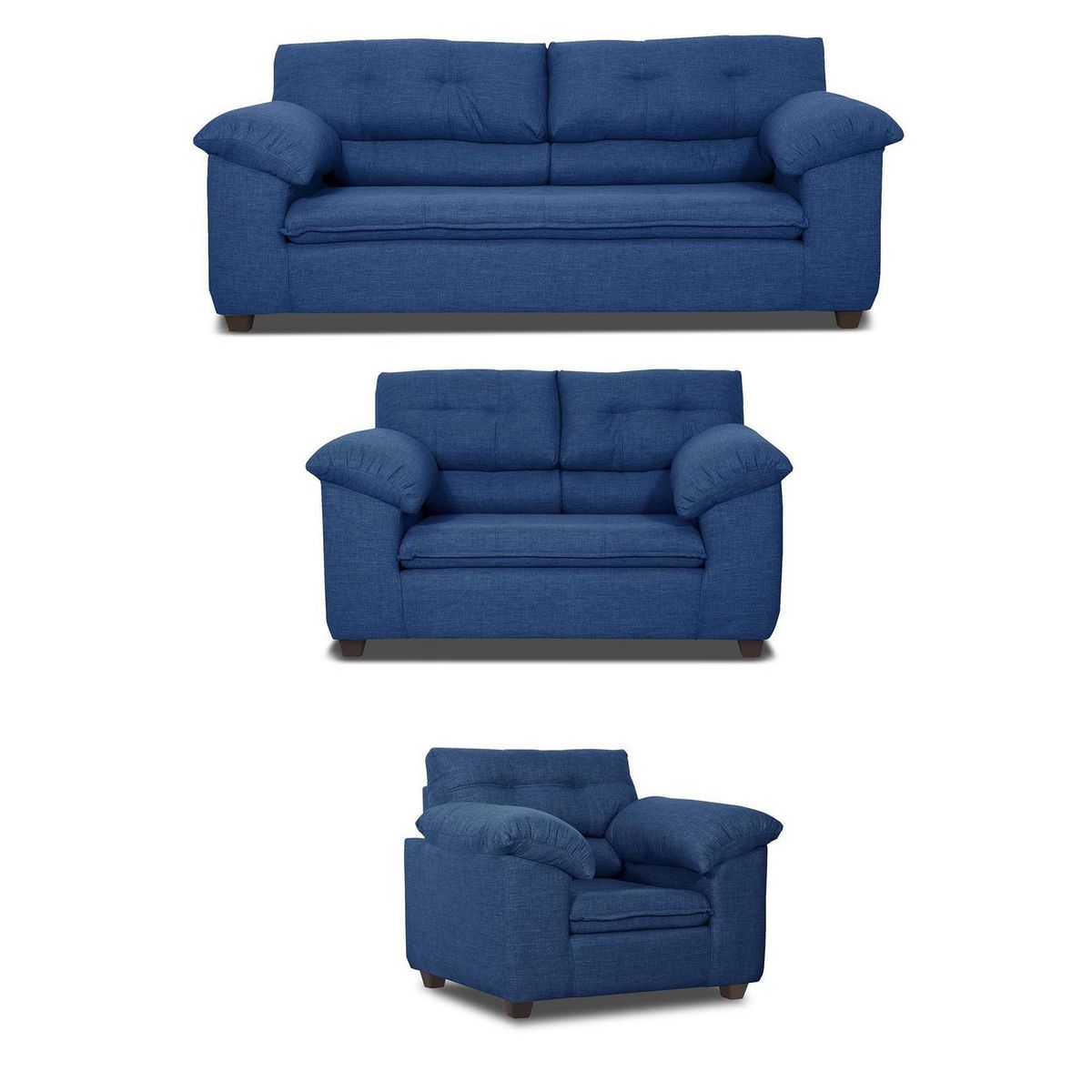 INTERMUEBLES - Living 6 cuerpos LIVERPOOL 215x97x85 cm Azul