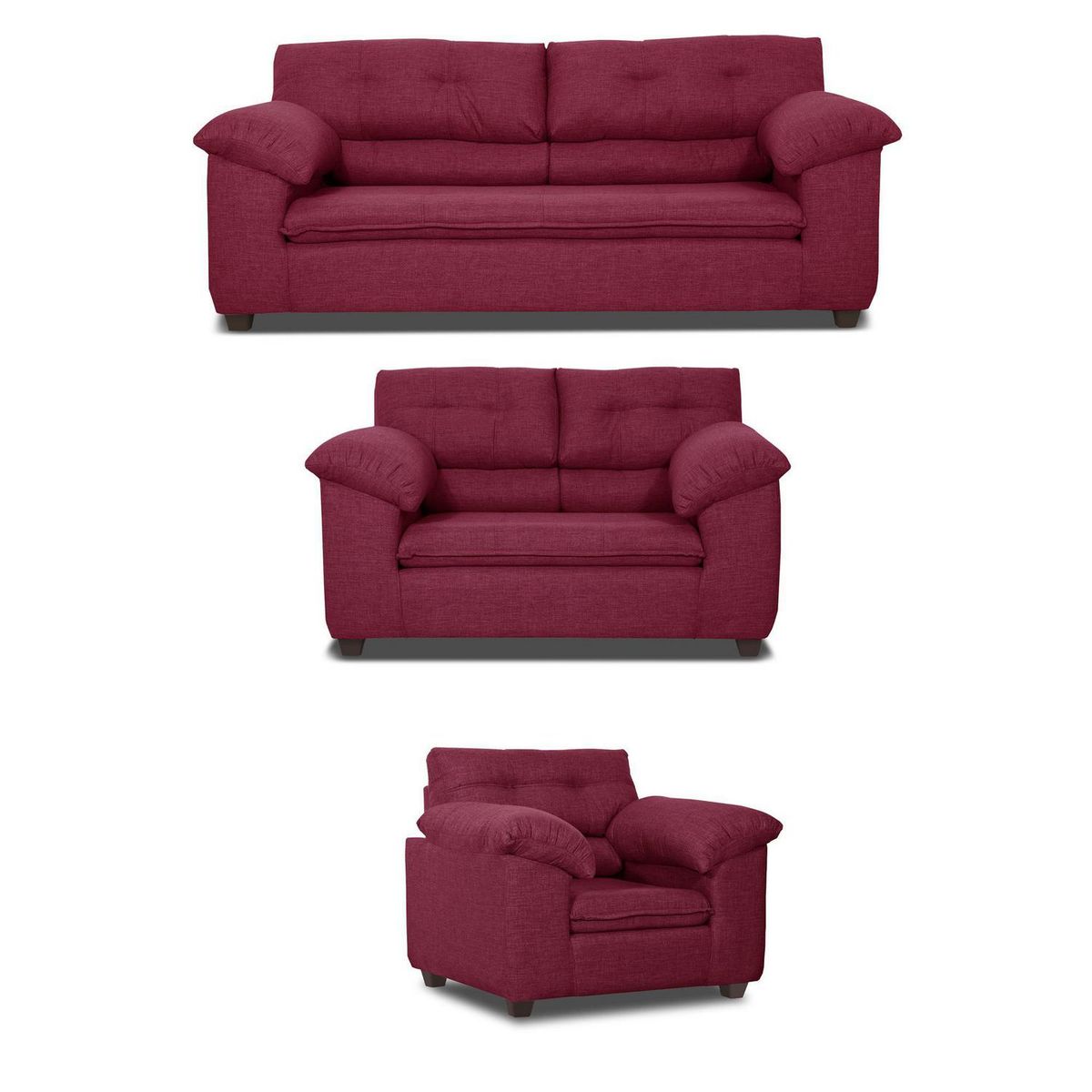 INTERMUEBLES - Living 6 cuerpos LIVERPOOL 215x97x85 cm Burdeo