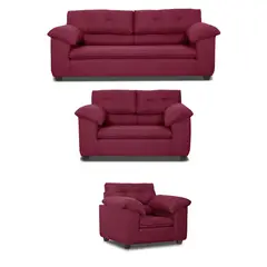 INNOVAMUEBLES - Living 6 cuerpos LIVERPOOL 215x97x85 cm Burdeo