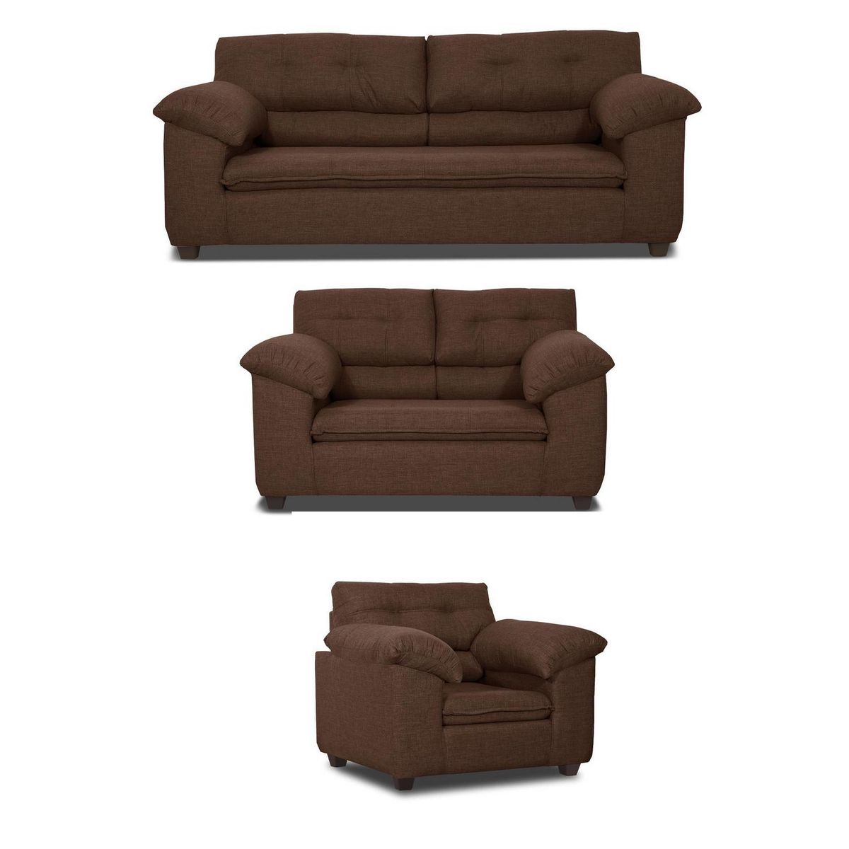 INTERMUEBLES - Living 3 cuerpos LIVERPOOL 215x97x85 cm Chocolate