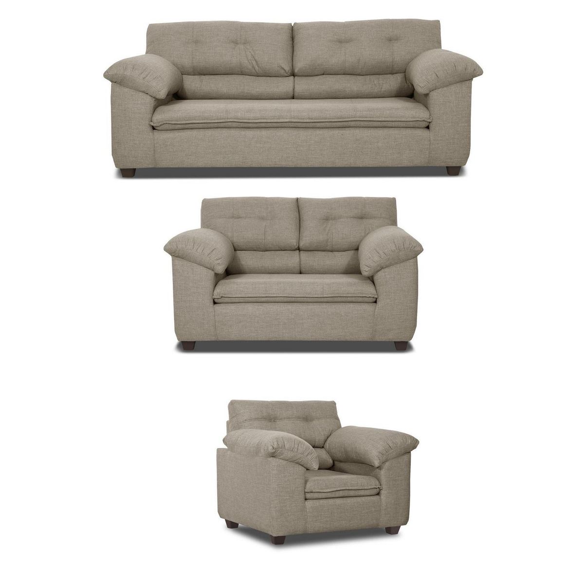 INTERMUEBLES - Living 3 cuerpos LIVERPOOL 215x97x85 cm Beige