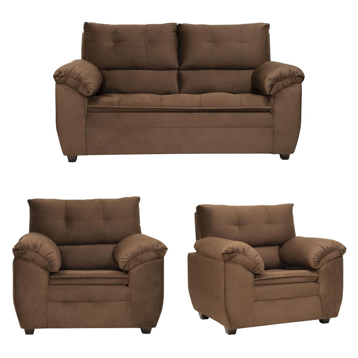 INTERMUEBLES - Living 2 cuerpos LIVERPOOL 154x97x85 cm Chocolate