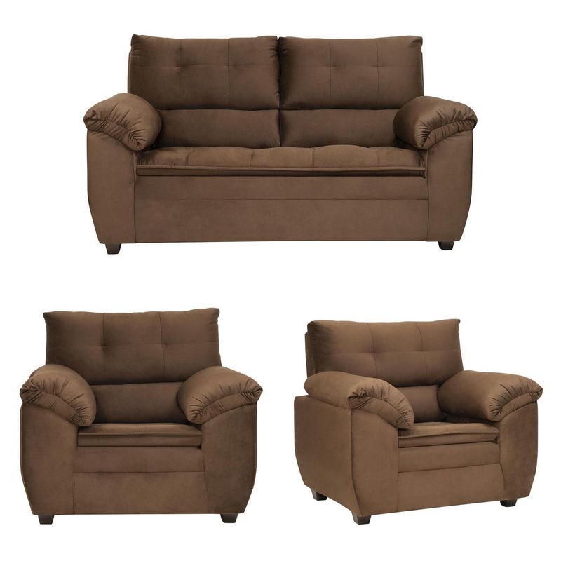 INNOVAMUEBLES - Living 2 cuerpos LIVERPOOL 154x97x85 cm Chocolate