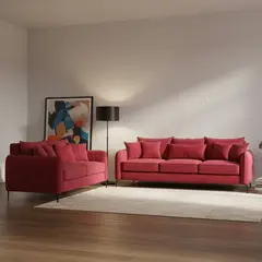 INTERMUEBLES - Living 3 cuerpos ITALIA 223x85x93 cm Rojo