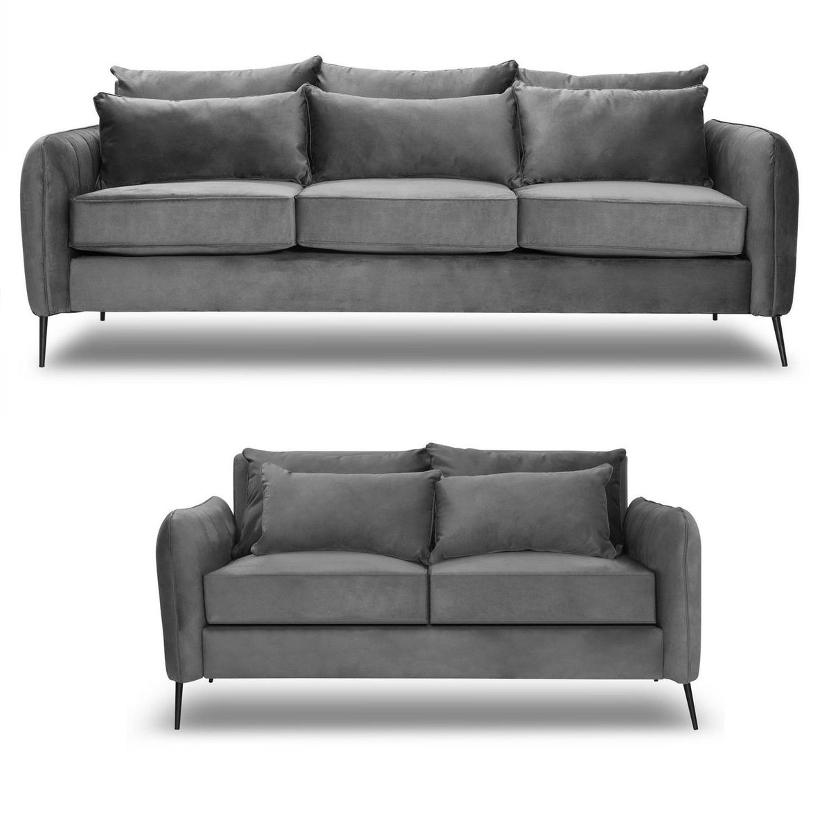 INTERMUEBLES - Living 3 cuerpos ITALIA 223x85x93 cm Gris