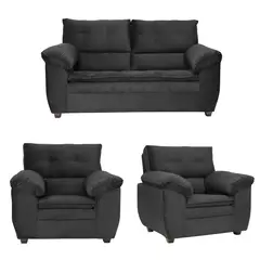 INNOVAMUEBLES - Living 4 cuerpos LIVERPOOL 154x97x85 cm Negro