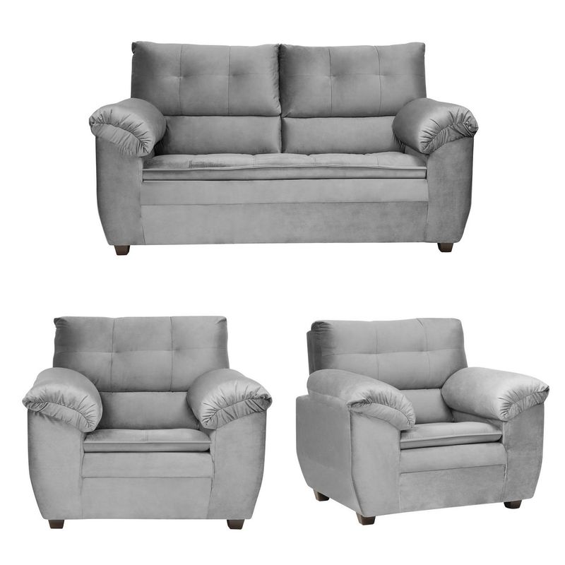 INNOVAMUEBLES - Living 2 cuerpos LIVERPOOL 154x97x85 cm Gris oscuro