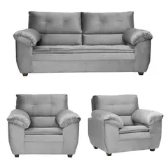 INNOVAMUEBLES - Living 5 cuerpos LIVERPOOL 215x97x85 cm Gris oscuro