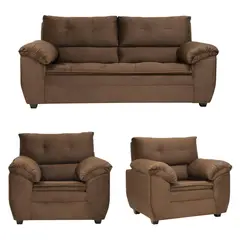 INNOVAMUEBLES - Living 3 cuerpos LIVERPOOL 215x97x85 cm Chocolate