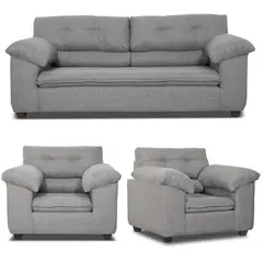 INTERMUEBLES - Living 3 cuerpos LIVERPOOL 215x97x85 cm Gris