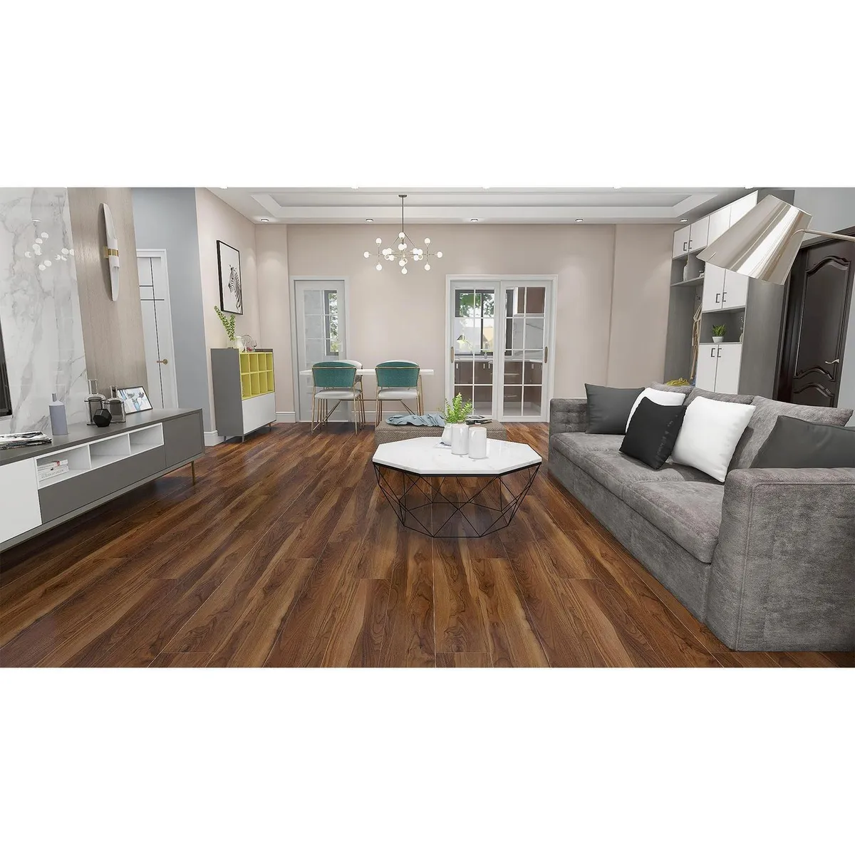 KLIPEN - Piso Vinilico SPC 1220x 180 x 4.2/0.15mm + Bisel (IXPE incorporada)