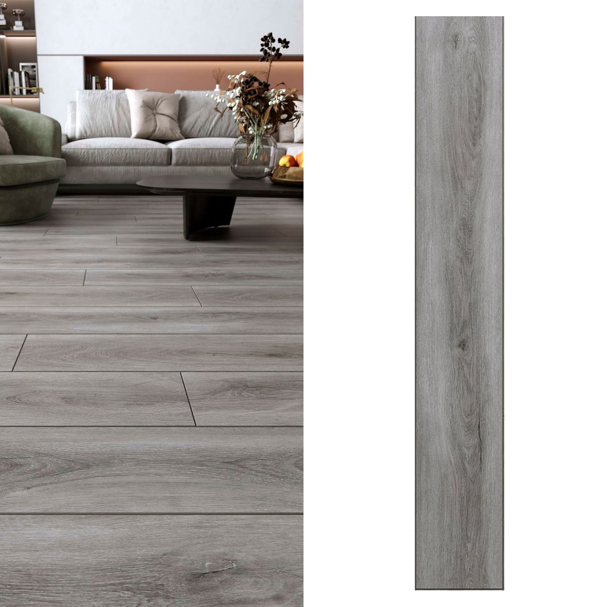 KLIPEN - Piso Vinílico 5 mm 18x122 cm Sakai Greige 2.19 m2