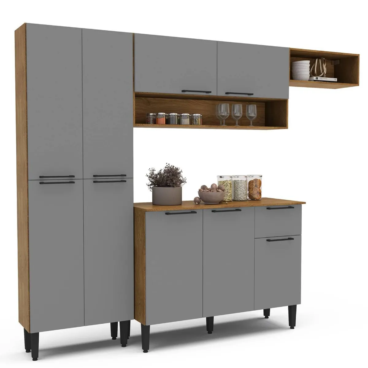 VEKKAHOME - Kit mueble de cocina Madri grey