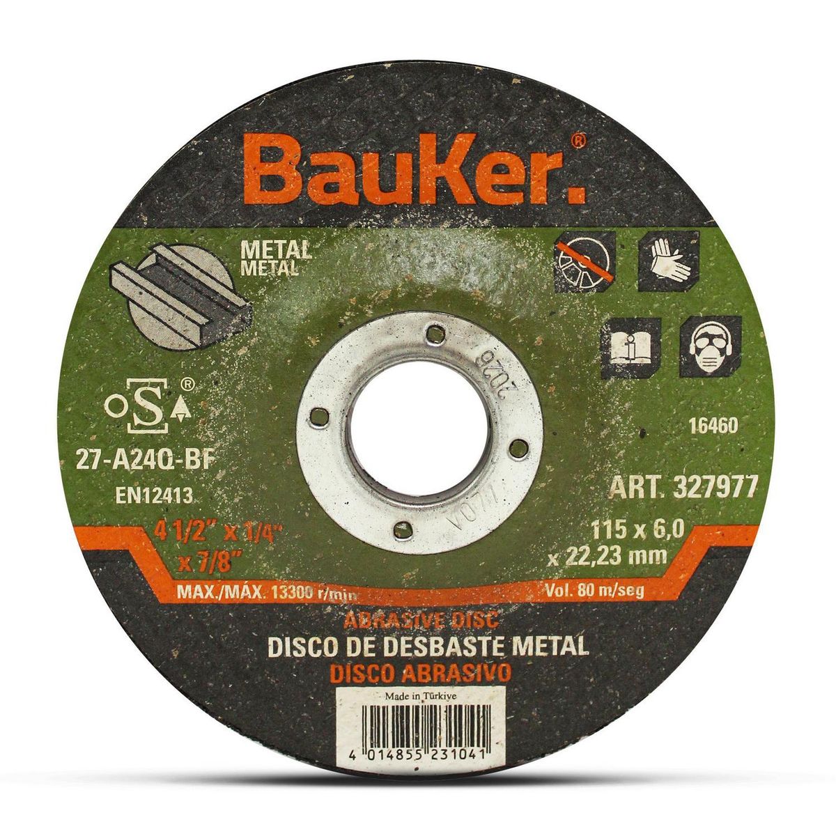 BAUKER - Disco desbaste metal4 1/2" x 6,0 mm