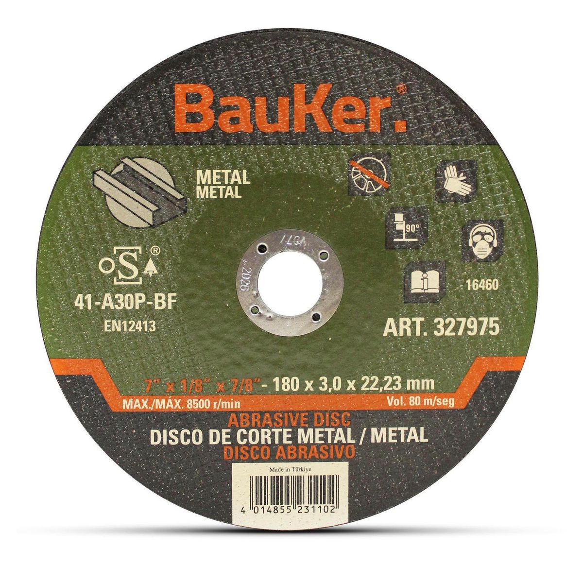 BAUKER - Disco corte metal7" x 3,0 mm