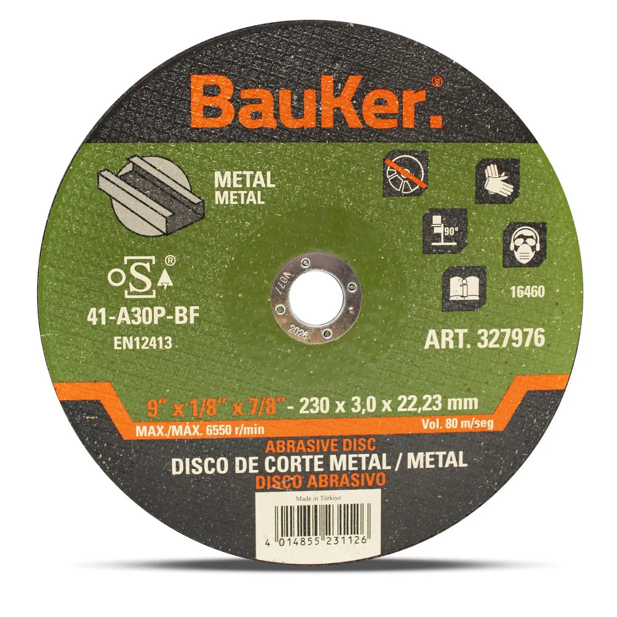BAUKER - Disco corte metal9" x 3,0 mm