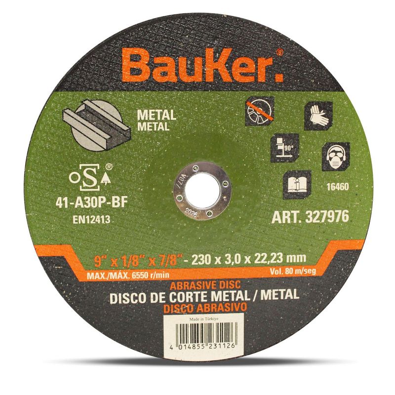 BAUKER - Disco corte metal9" x 3,0 mm