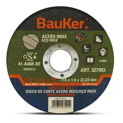 BAUKER - Disco corte acero inox4 1/2" x 1,6 mm