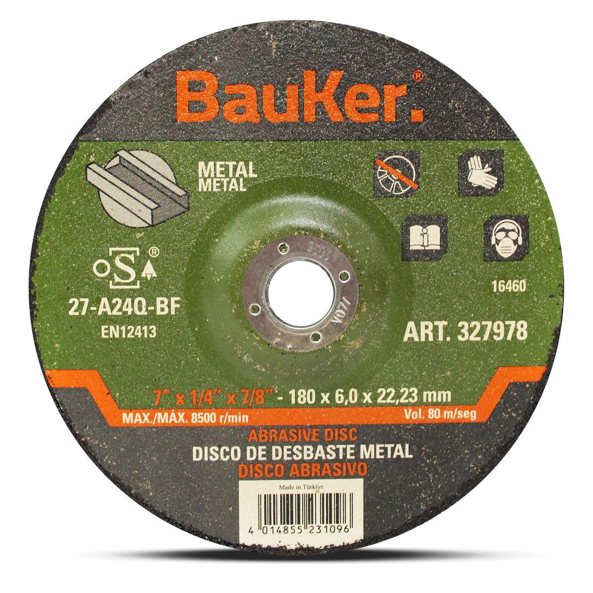 BAUKER - Disco desbaste metal7" x 6,0 mm