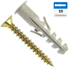 FISCHER - Tarugo Nylon SA6mm + Tornillos 4.5x35mm 10 unidades