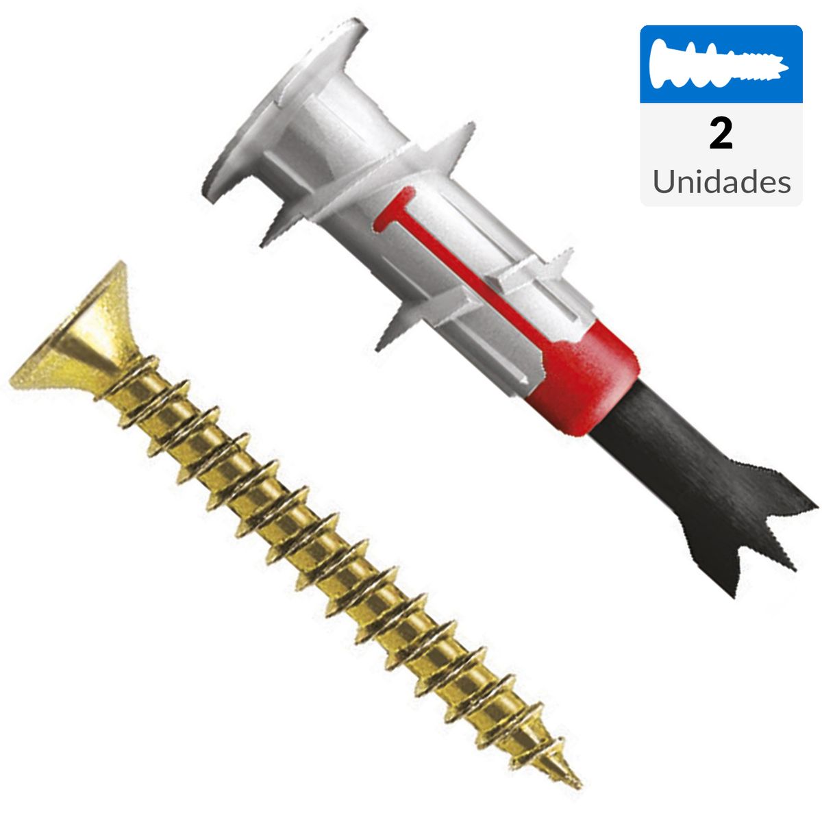 FISCHER - Tarugo DuoBlade Pta Metal Autoperforante + Tornillo 4x40mm 2 unidades