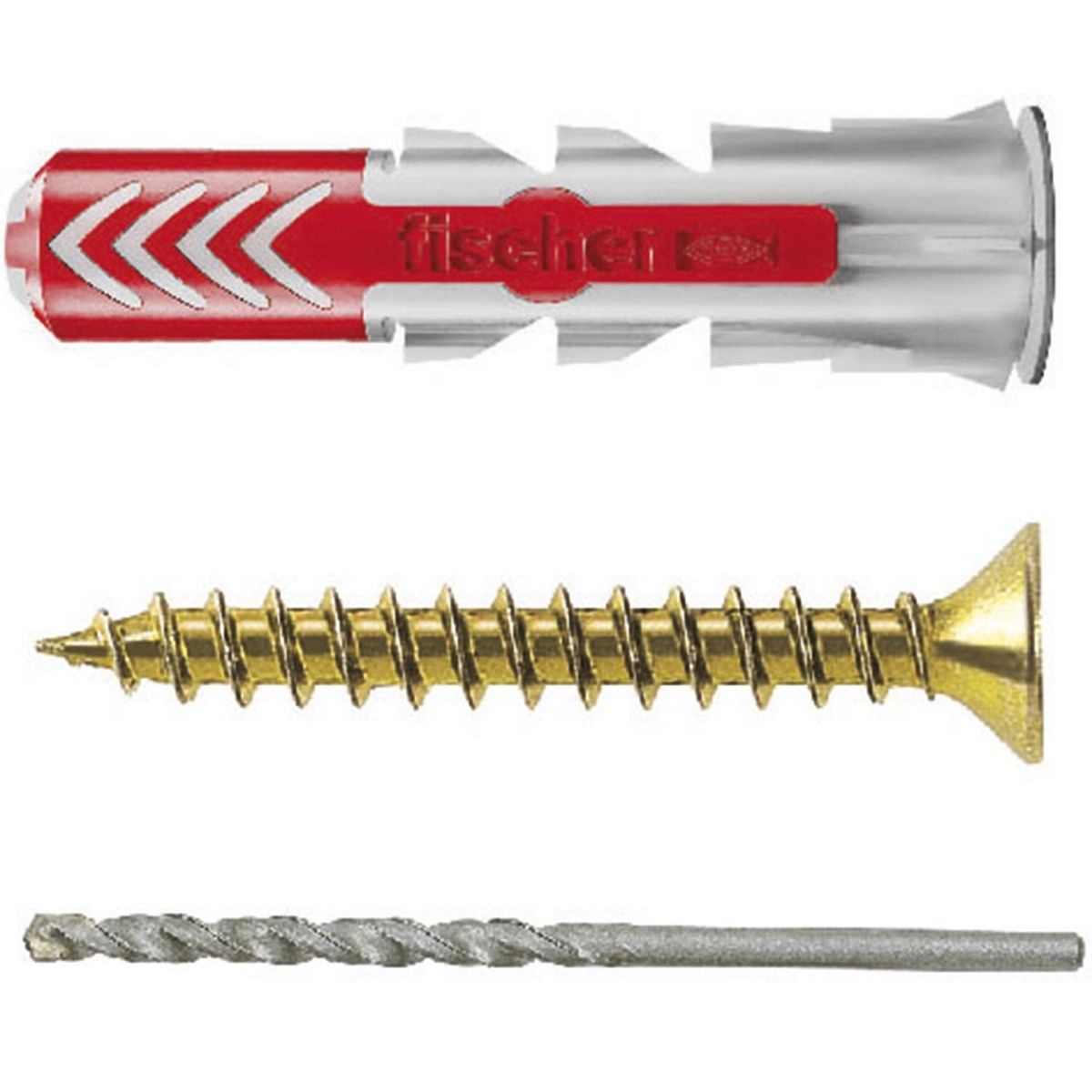 FISCHER - Tarugo Duopower 10mm + Tornillo 6x60mm + Broca de 10mm 4 unidades