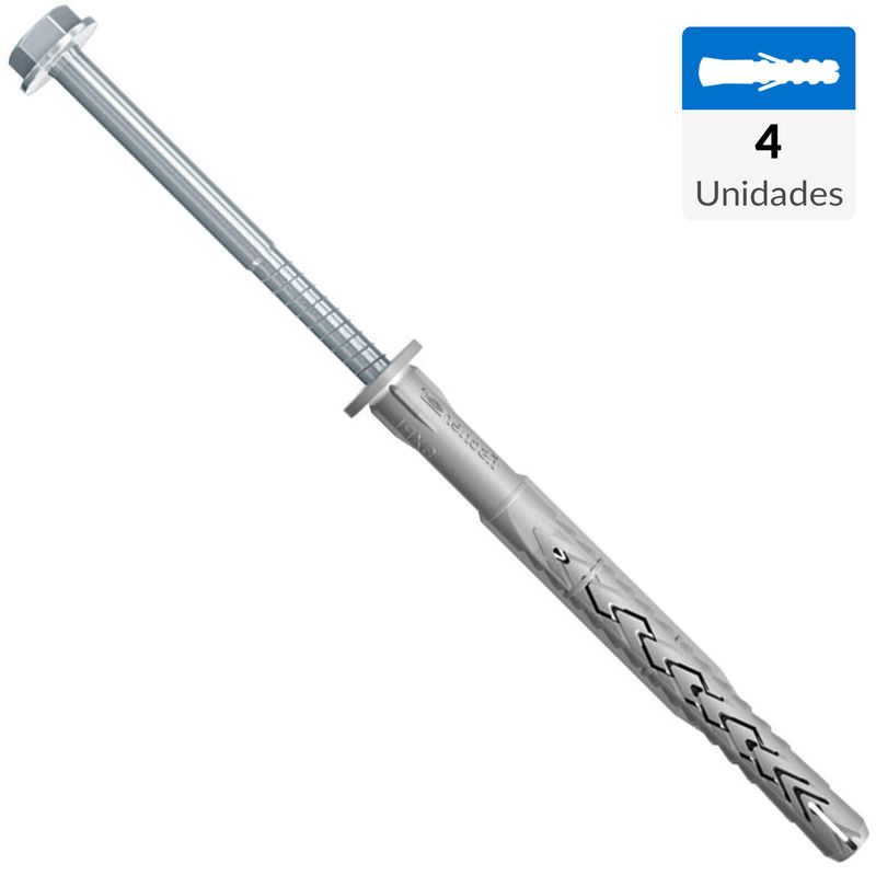 FISCHER - Tarugo Universal SXRL 10x80mm + Tirafondo Hex 85mm 4 unidades