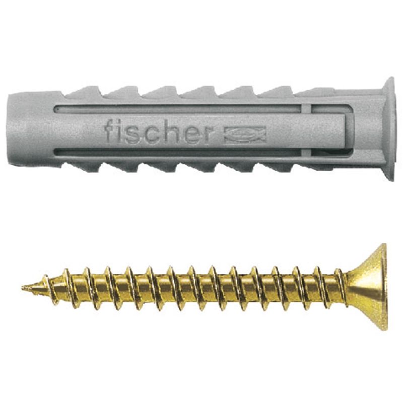 FISCHER - Tarugo Nylon SX6mm + Tornillos 4.5x35mm 30 unidades
