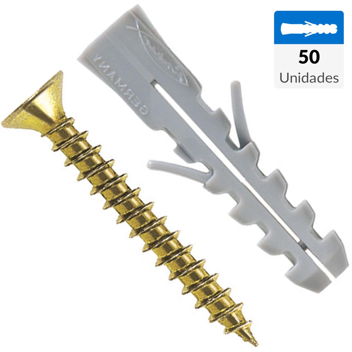 FISCHER - Tarugo Nylon S8mm + Tornillo 5x45mm 50 unidades
