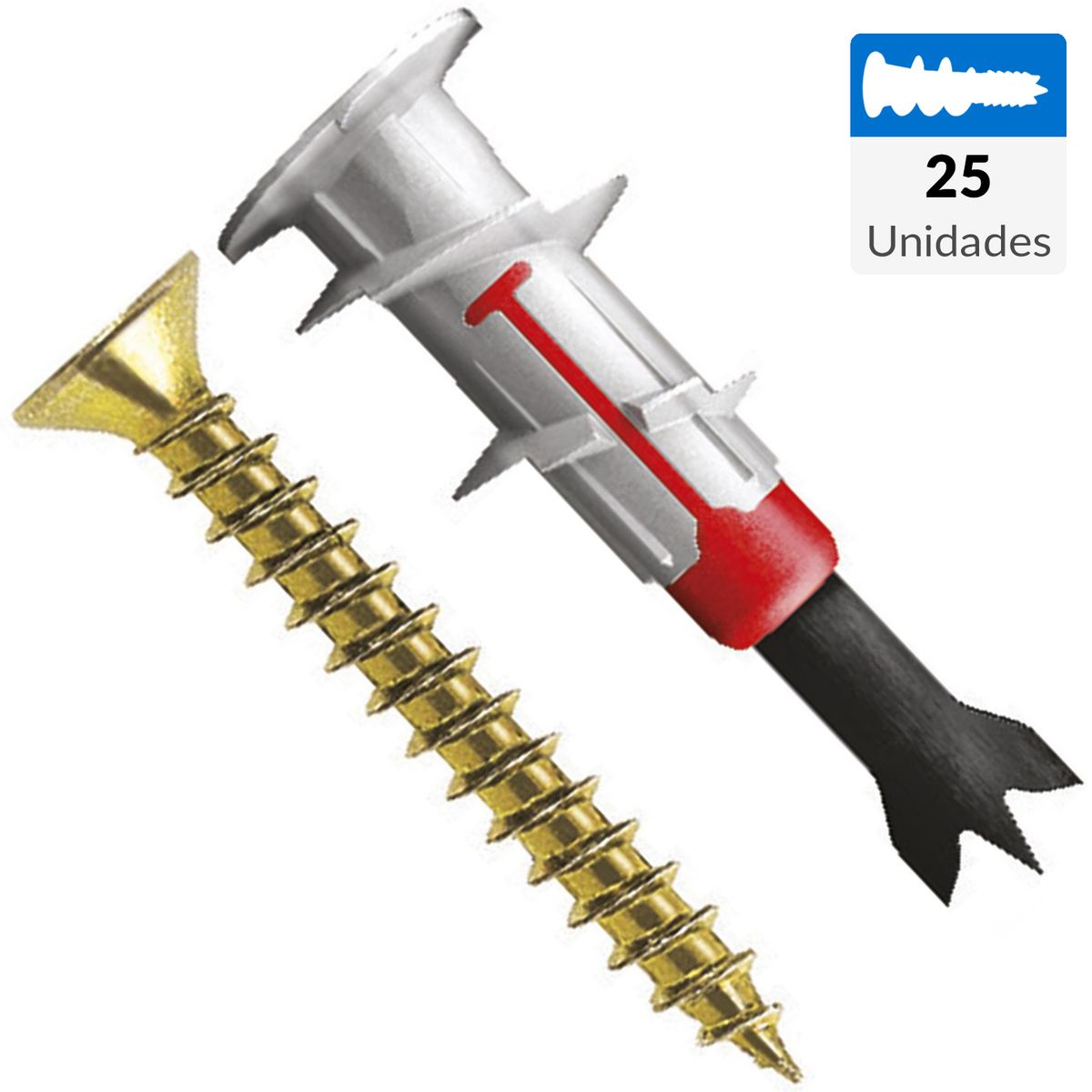 FISCHER - Tarugo DuoBlade Pta Metal autoperfora + Tornillo 4x40mm 25 unidades