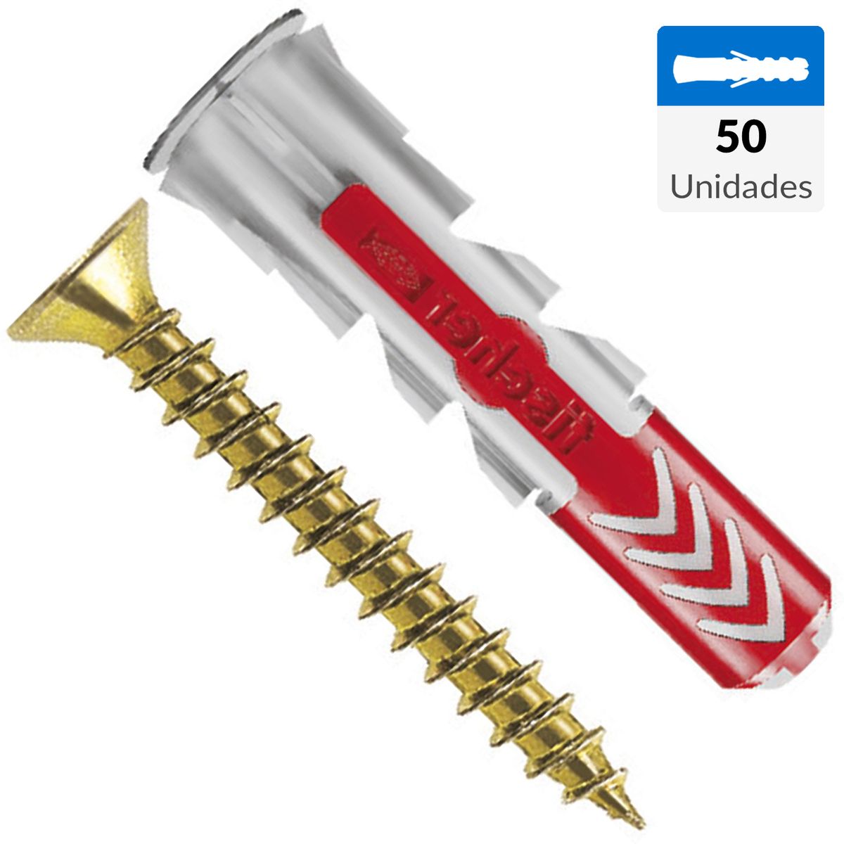 FISCHER - Tarugo DuoPower 8mm + Tornillo 5x45mm 50 unidades