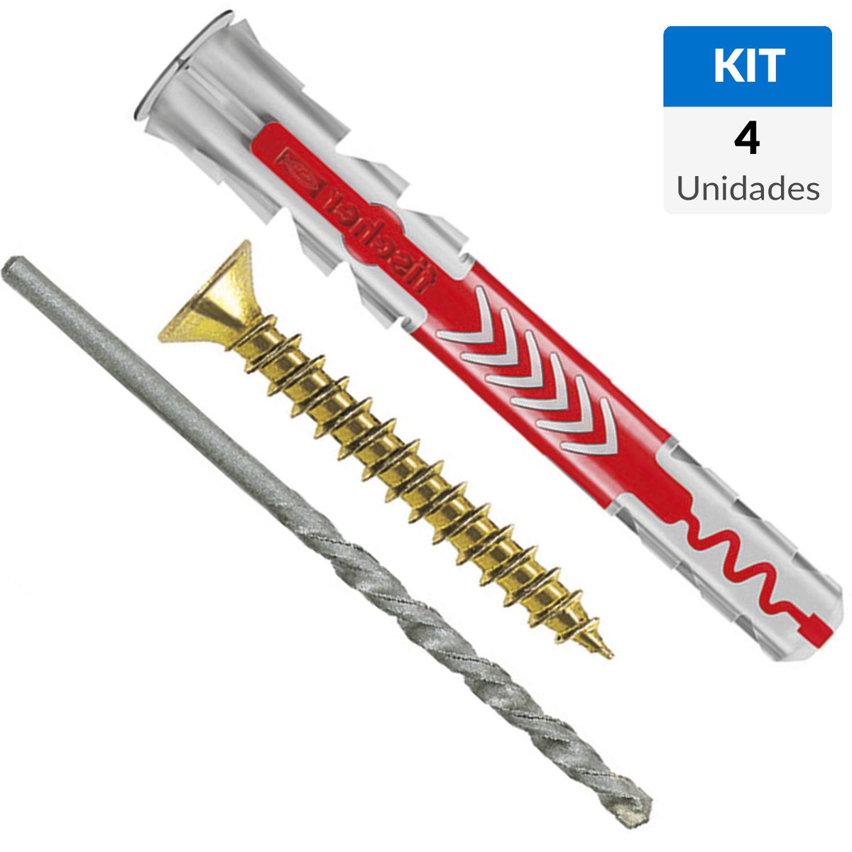 FISCHER - Kit TV de Tarugo DuoPower 8x65mm + Tornillo 5x70mm 4 unidades