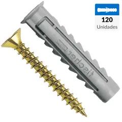 FISCHER - Tarugo Nylon SX10mm + Tornillo 6x60mm 120 unidades