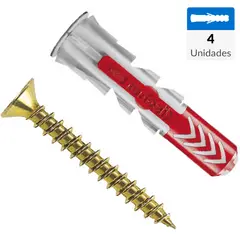 FISCHER - Tarugo Duopower 6mm + Tornillo 4.5x35mm 4 unidades