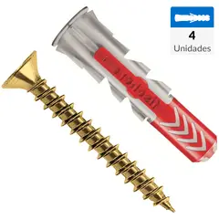 FISCHER - Tarugo Duopower 8mm + Tornillo 5x45mm 4 unidades