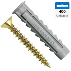 FISCHER - Tarugo Nylon SX6mm + Tornillo 4.5x35mm 400 unidades