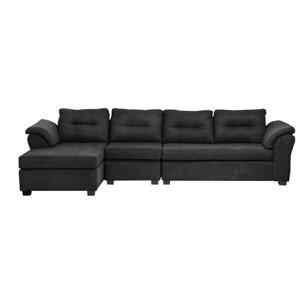 INTERMUEBLES - Sofá Seccional 4 cuerpos SANTANA 336x90x160 cm Negro