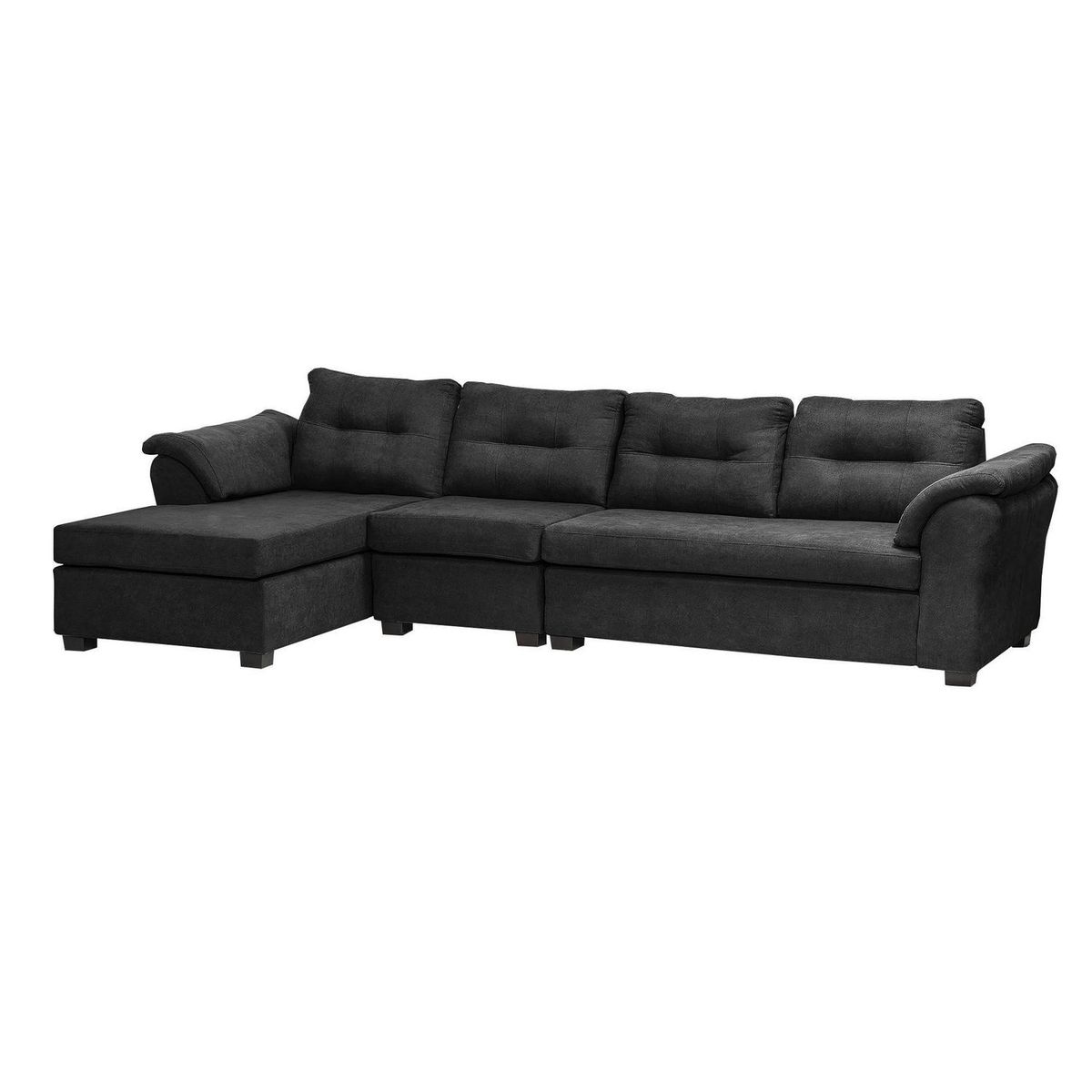 INTERMUEBLES - Sofá Seccional 4 cuerpos SANTANA 336x90x160 cm Negro