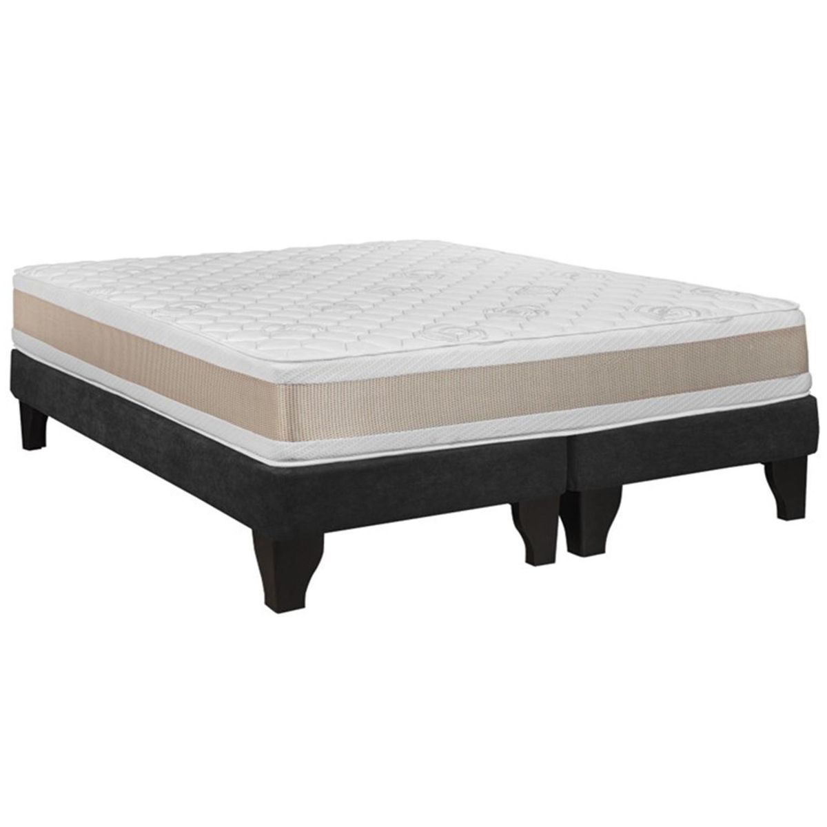 INTERMUEBLES - Cama King Europea Confort Gold Negro