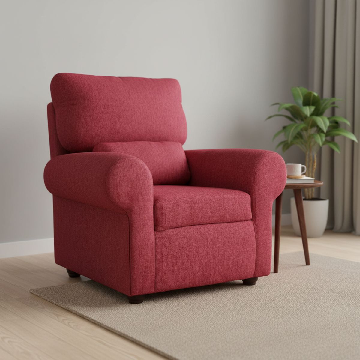 MASEL - Sillón 1 cuerpo MSBC1C9519 95x100x90 cm Burdeo