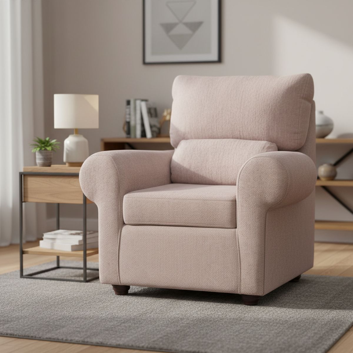 MASEL - Sillón 1 cuerpo MSBC1C9572 95x100x90 cm Beige