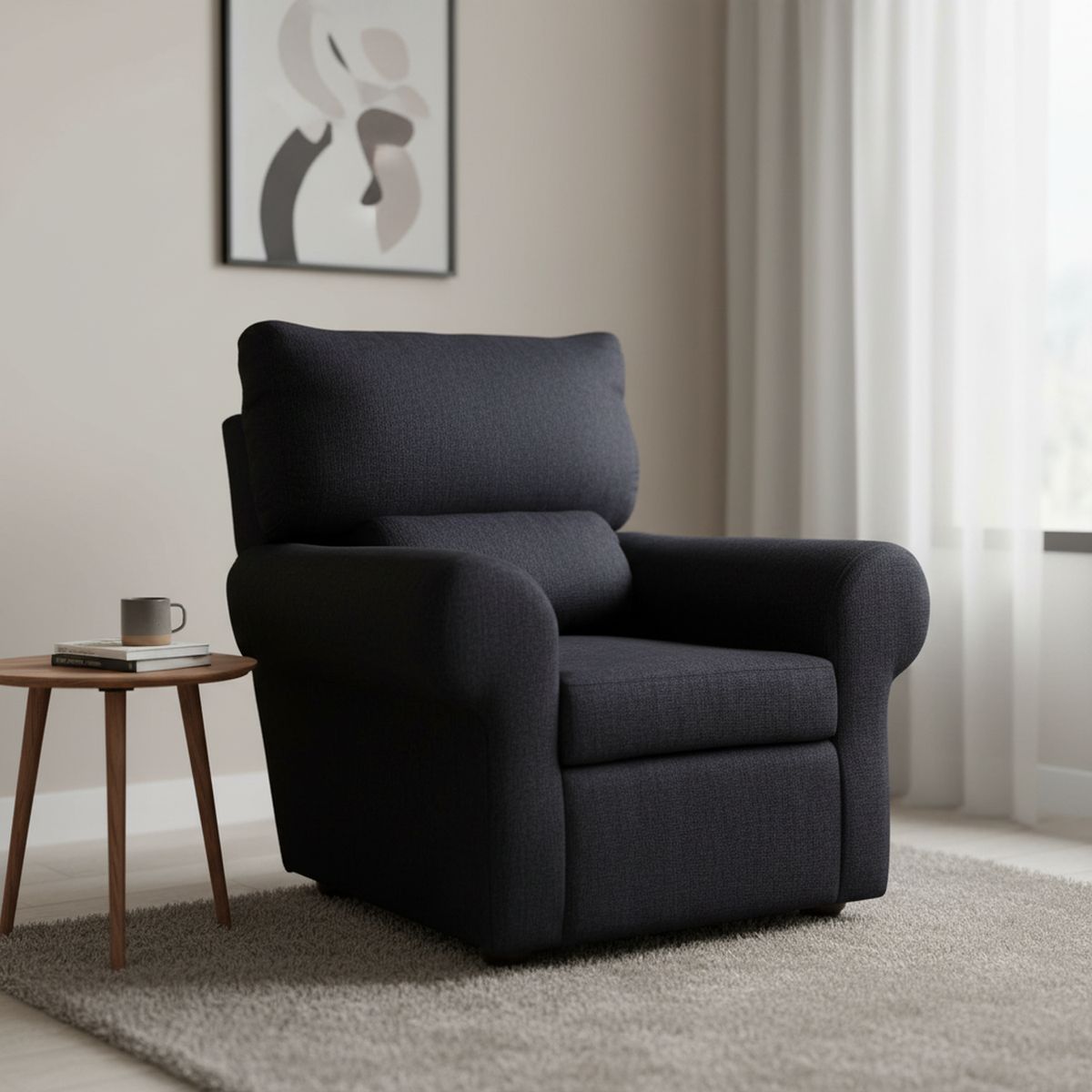 MASEL - Sillón 1 cuerpo MSBC1C9550 95x100x90 cm Negro