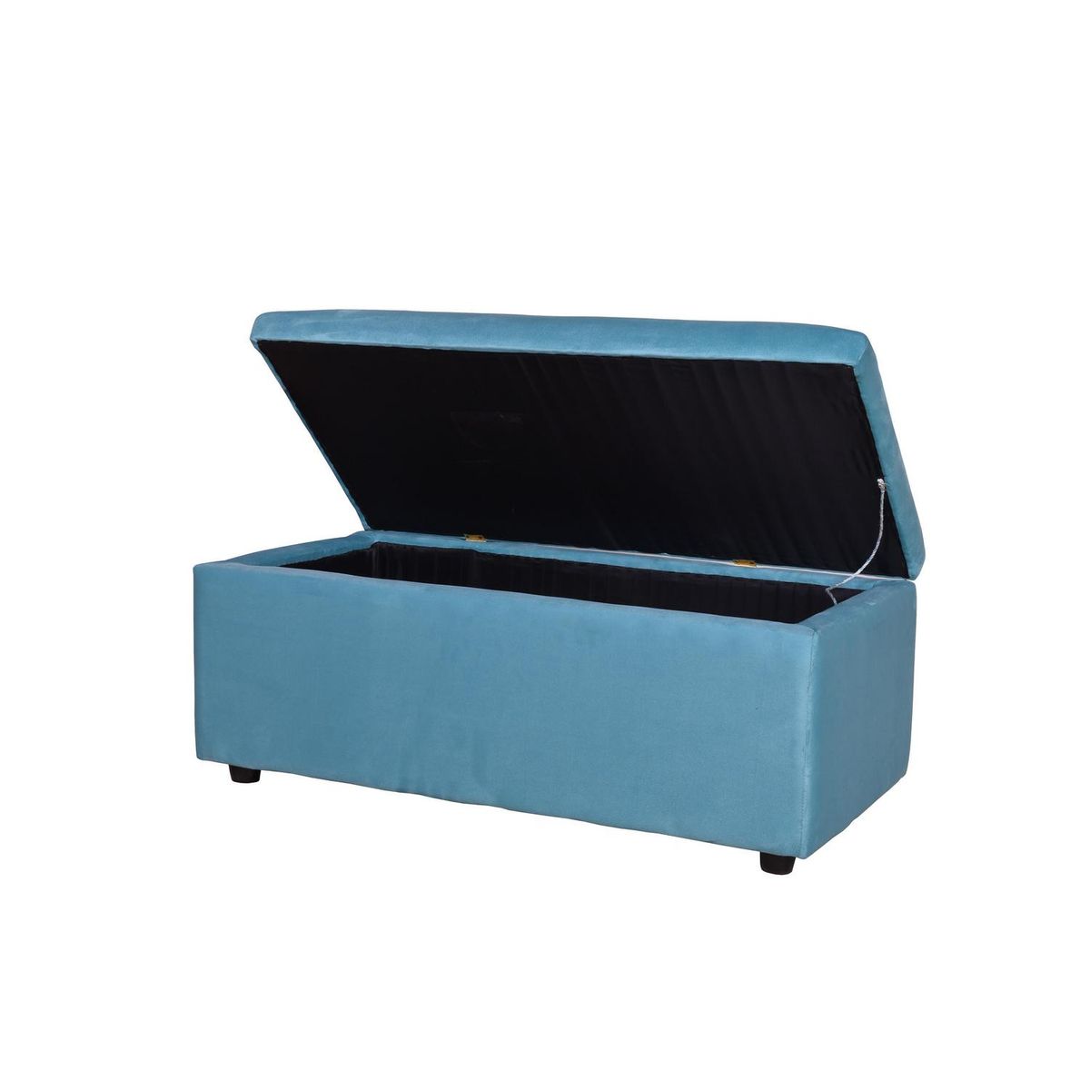 MASEL - Banqueta Baul Felpa Turquesa