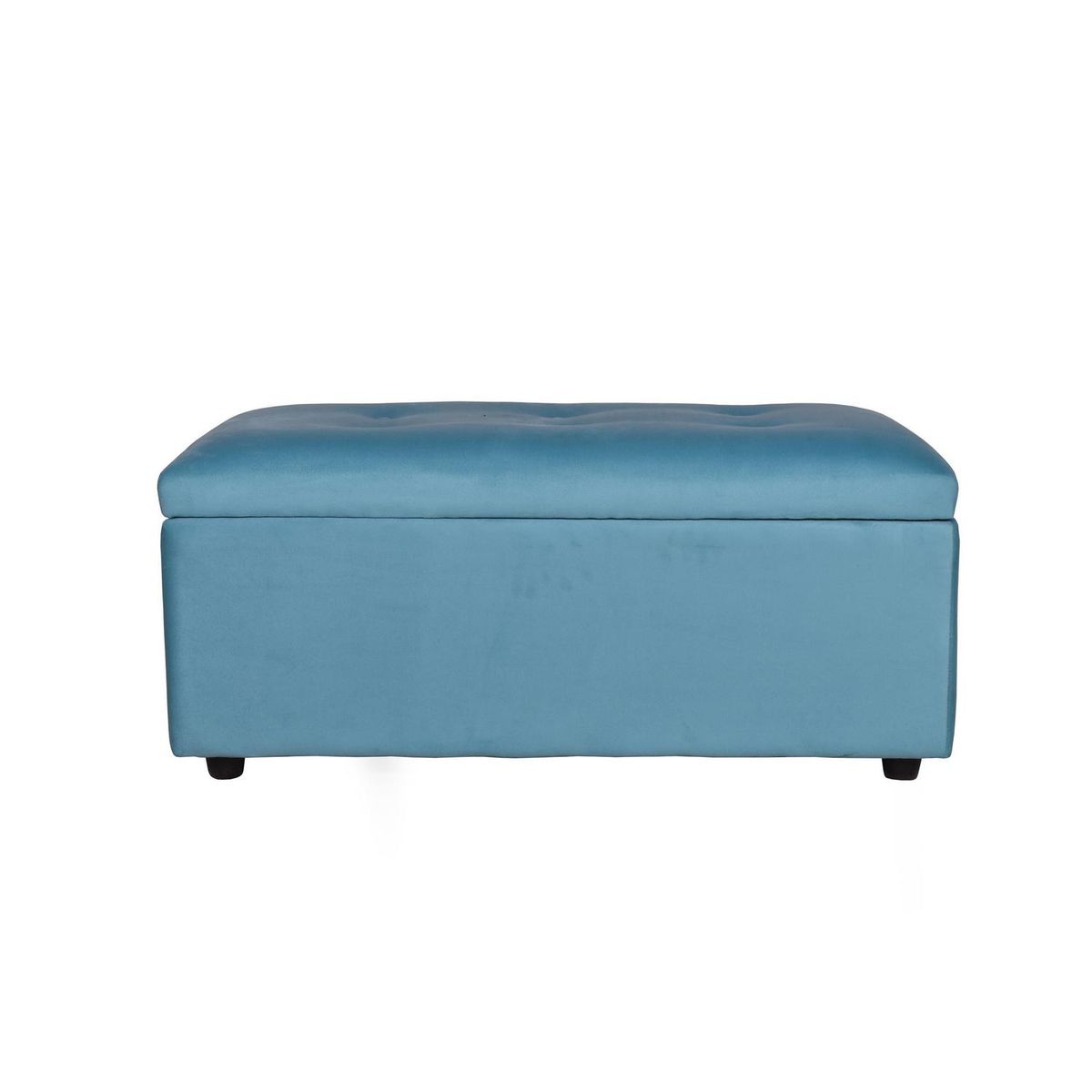 MASEL - Banqueta Baul Felpa Turquesa