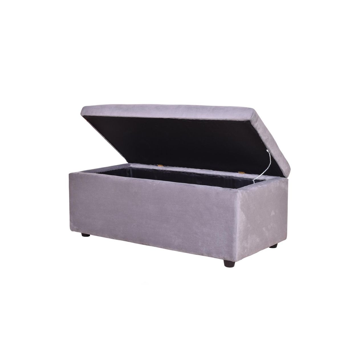 MASEL - Banqueta Baul Felpa Gris