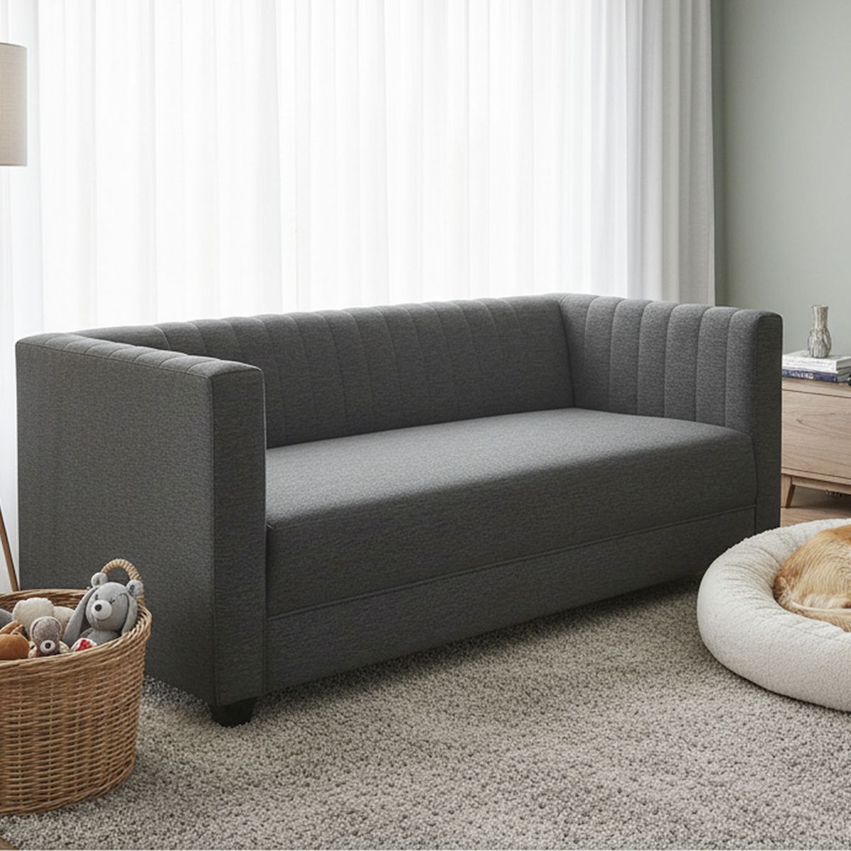 JUST HOME COLLECTION - Sofá 3 Cuerpos Indis Chenille