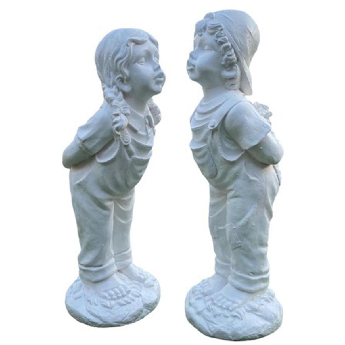 SAT NAM INSPIRES - Figura Decorativa Pareja De Niños Besadores White 90 cm