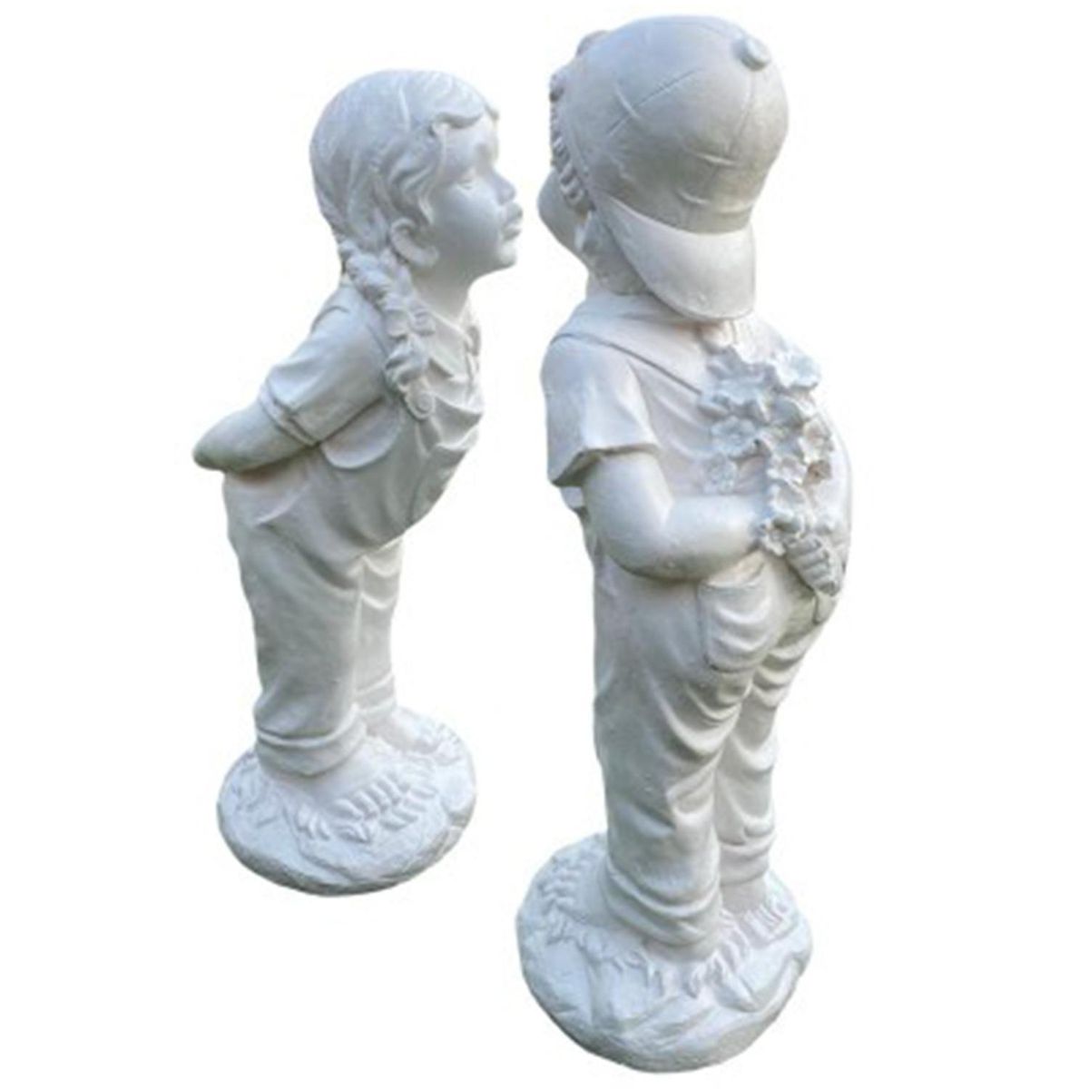 SAT NAM INSPIRES - Figura Decorativa Pareja De Niños Besadores White 90 cm
