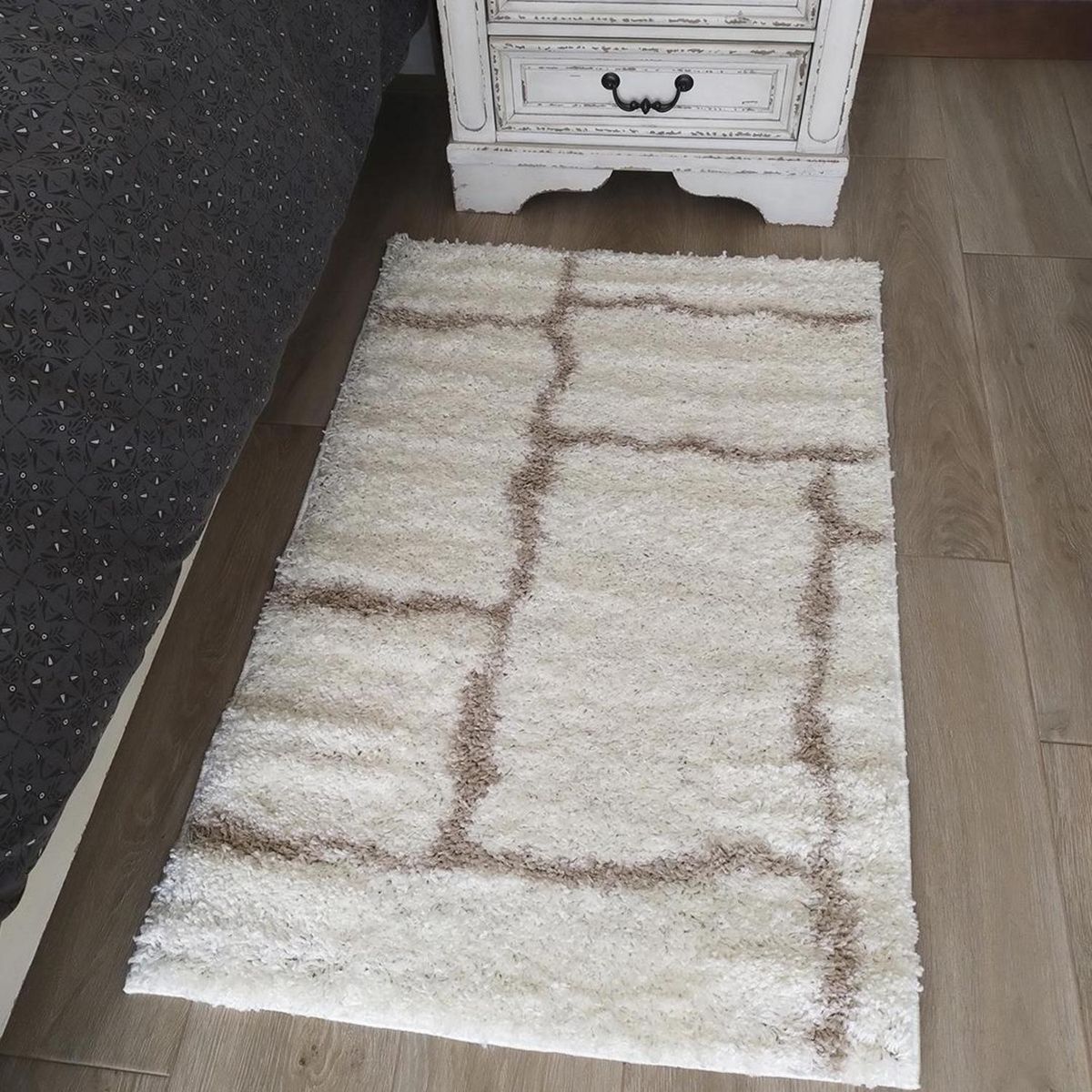 ILLUSIONS - Alfombra Shaggy 80x120 cm Beige